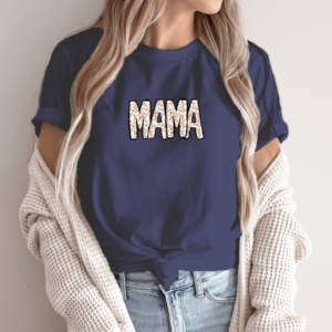 Unisex marškinėliai su spauda „Mama vasaros gėlės“