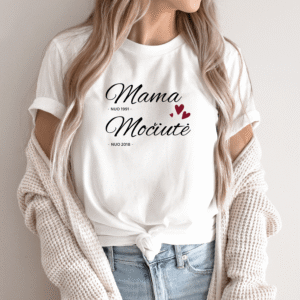 Unisex marškinėliai su spauda „Mama ir močiutė nuo...“