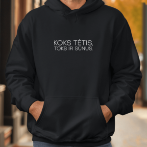 Unisex džemperis su spauda „Koks tėtis, toks ir sūnus“