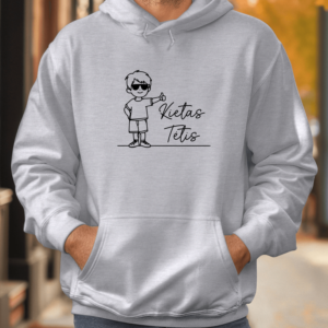 Unisex džemperis su spauda „Kietas tėvelis“