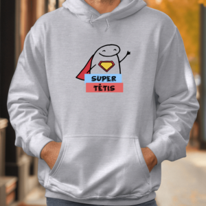 Unisex džemperis su spauda „Superinis tėtis“