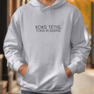 Unisex džemperis su spauda „Koks tėtis, tokia ir dukra“