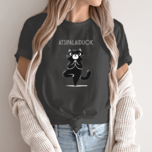 Unisex marškinėliai su spauda „Ramus katinas“