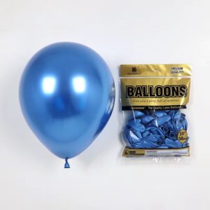 Chrominis mėlynos spalvos nepripūstas balionas (pakuotė)