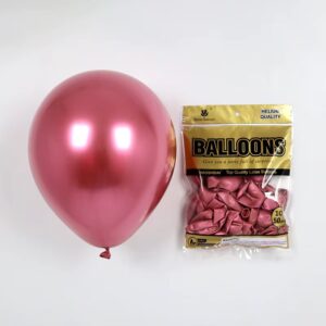 Chrominis rožinės spalvos nepripūstas balionas (pakuotė)