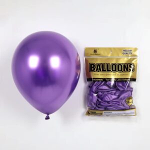 Chrominis violetinės spalvos nepripūstas balionas (pakuotė)