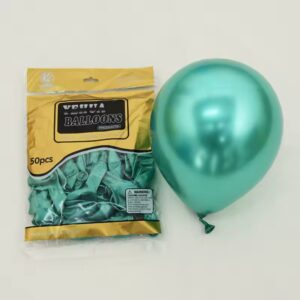 Chrominis žalios spalvos nepripūstas balionas (pakuotė)