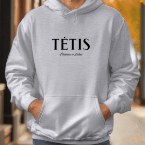 Unisex džemperis su spauda „Tėtis su vaikų vardais“