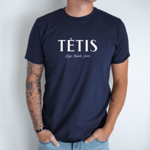 Unisex marškinėliai su spauda „Tėtis su vaikų vardais“
