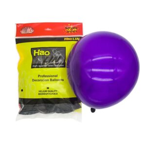Violetinės spalvos guminis balionas pakuotė