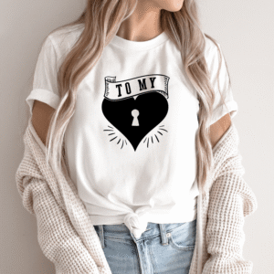 Unisex marškinėliai su spauda „To my heart“