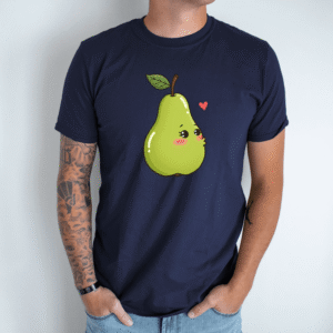 Unisex marškinėliai su spauda „Bučinys“