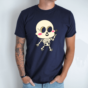 Unisex marškinėliai su spauda „Emo skeletas vaikinas“