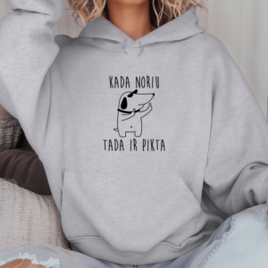 Unisex džemperis su spauda „Piktas šuo“