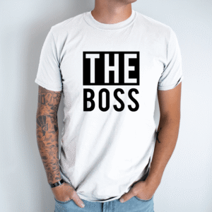 Unisex marškinėliai su spauda „The boss“