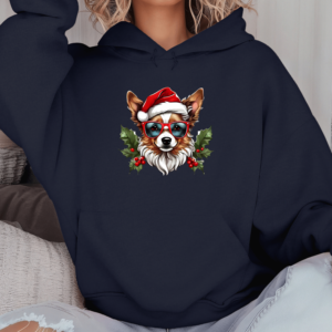 Unisex džemperis su spauda „Kalėdų korgis“