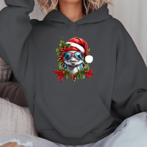 Unisex džemperis su spauda „Kalėdinis delfinas“