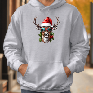 Unisex džemperis su spauda „Kalėdų elnias“