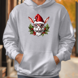 Unisex džemperis su spauda „Kalėdų triušis“