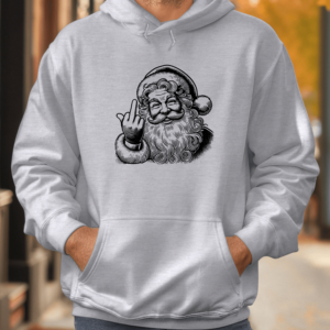 Unisex džemperis su spauda „Maištingas Kalėdų senis“