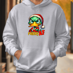 Unisex džemperis su spauda „Merry AF mood“