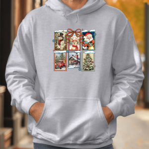 Unisex džemperis su spauda „Šventiniai pašto ženklai“