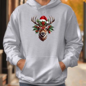 Unisex džemperis su spauda „Šventinis elnias“