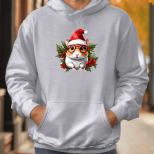 Unisex džemperis su spauda „Šventinis žiurkėnas“