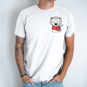 Unisex marškinėliai su spauda „Kalėdinis liūtukas“