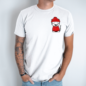 Unisex marškinėliai su spauda „Kalėdinis tigriukas“