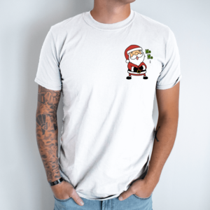 Unisex marškinėliai su spauda „Kalėdų senelis juokiasi“