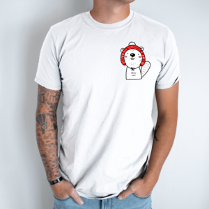 Unisex marškinėliai su spauda „Šventinis bebrukas“