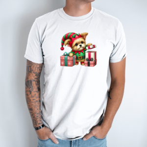 Unisex marškinėliai su spauda „Kalėdų pagalbininkas“