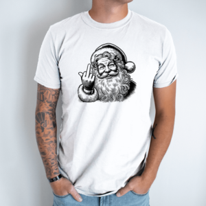 Unisex marškinėliai su spauda „Maištingas Kalėdų senis“