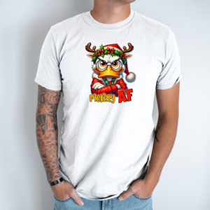 Unisex marškinėliai su spauda „Merry AF“