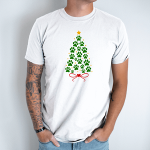 Unisex marškinėliai su spauda „Pėdučių eglė“