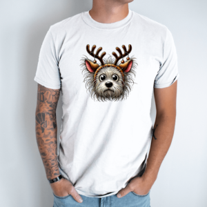 Unisex marškinėliai su spauda „Šuniukas elniukas“