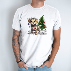 Unisex marškinėliai su spauda „Šventinės netvarkos herojus“