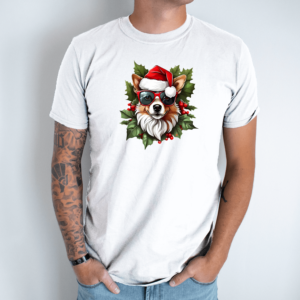 Unisex marškinėliai su spauda „Šventinis korgis“