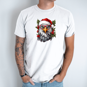 Unisex marškinėliai su spauda „Kalėdų erelis“