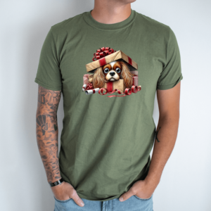 Unisex marškinėliai su spauda „Kalėdinė staigmena“