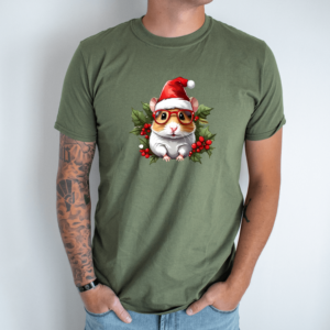 Unisex marškinėliai su spauda „Šventinis žiurkėnas“