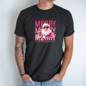 Unisex marškinėliai su spauda „Linksmos Kalėdų nuotaikos“