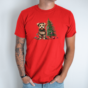 Unisex marškinėliai su spauda „Kalėdinis eglutės draugas“