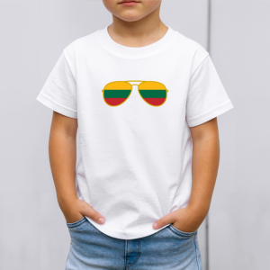 Vaikiški marškinėliai su spauda „Akiniai“