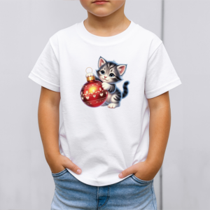 Vaikiški marškinėliai su spauda „Kačiuko meilės burbulas“