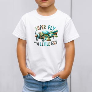 Vaikiški marškinėliai su spauda „Lėktuvėlis herojus“