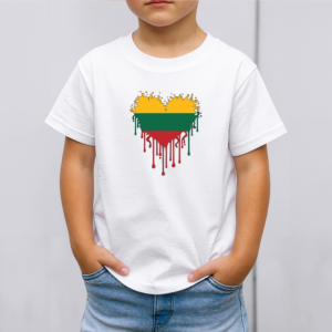 Vaikiški marškinėliai su spauda „Lietuvos širdis“