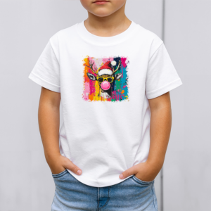 Vaikiški marškinėliai su spauda „Linksmas Briedžiukas“