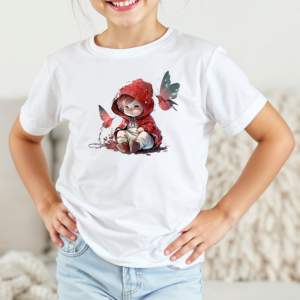 Vaikiški marškinėliai su spauda „Mažoji Raudonkepuraitė“